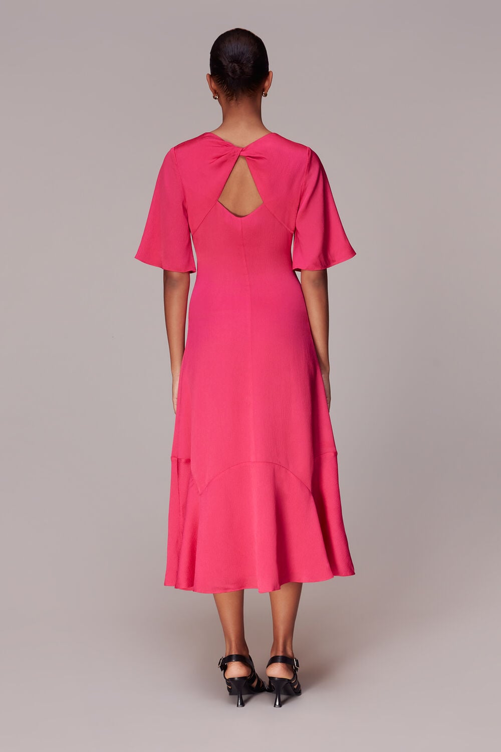 Pink Alana Satin Cut Out Dress